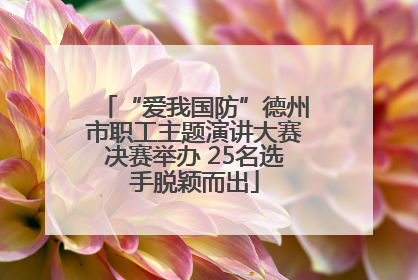 “爱我国防”德州市职工主题演讲大赛决赛举办 25名选手脱颖而出