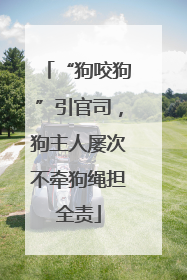 “狗咬狗”引官司，狗主人屡次不牵狗绳担全责