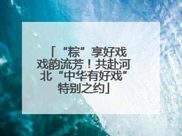 “粽”享好戏 戏韵流芳！共赴河北“中华有好戏”特别之约
