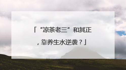 “凉茶老三”和其正，靠养生水逆袭？