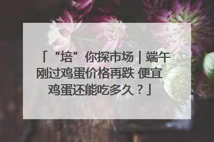 “培”你探市场｜端午刚过鸡蛋价格再跌 便宜鸡蛋还能吃多久？