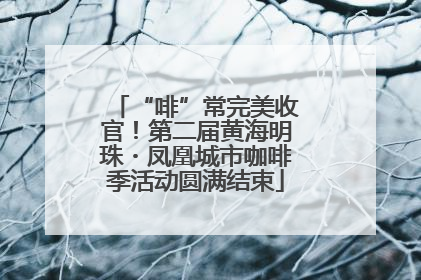 “啡”常完美收官！第二届黄海明珠・凤凰城市咖啡季活动圆满结束