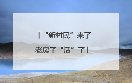 “新村民”来了 老房子“活”了
