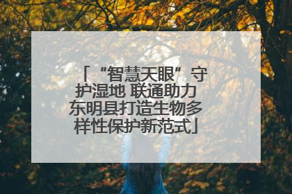 “智慧天眼”守护湿地 联通助力东明县打造生物多样性保护新范式