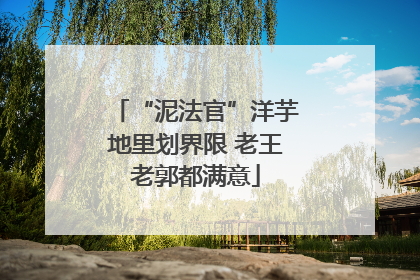 “泥法官”洋芋地里划界限 老王老郭都满意