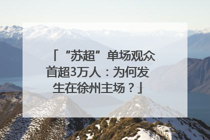 “苏超”单场观众首超3万人：为何发生在徐州主场？