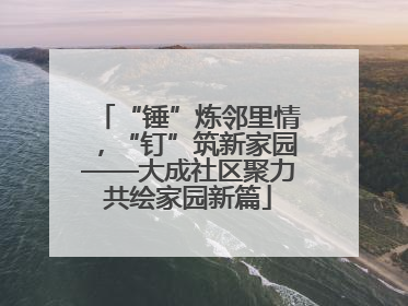 “锤”炼邻里情，“钉”筑新家园——大成社区聚力共绘家园新篇