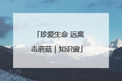 珍爱生命 远离毒蘑菇｜知识窗