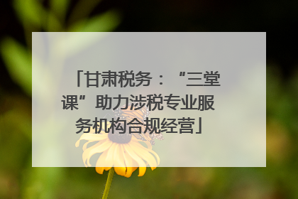 甘肃税务：“三堂课”助力涉税专业服务机构合规经营