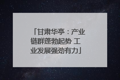 甘肃华亭：产业链群蓬勃起势 工业发展强劲有力