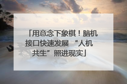 用意念下象棋！脑机接口快速发展 “人机共生”照进现实