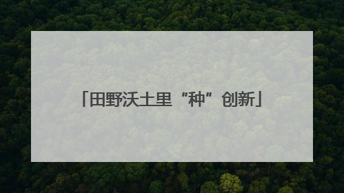 田野沃土里“种”创新