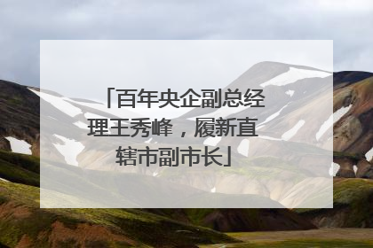 百年央企副总经理王秀峰，履新直辖市副市长