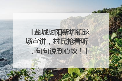 盐城射阳新坍镇这场宣讲，村民抢着听，句句说到心坎！