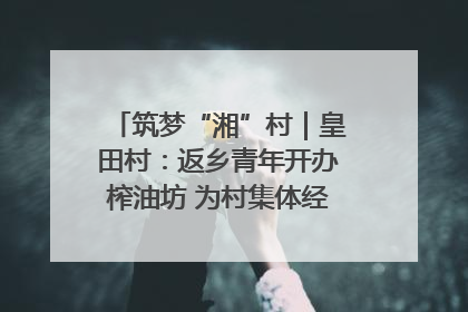 筑梦“湘”村｜皇田村：返乡青年开办榨油坊 为村集体经济“加油”