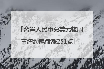 离岸人民币兑美元较周三纽约尾盘涨251点