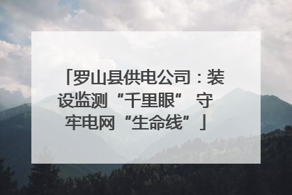 罗山县供电公司：装设监测“千里眼” 守牢电网“生命线”