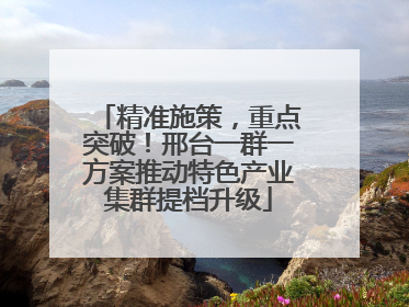 精准施策，重点突破！邢台一群一方案推动特色产业集群提档升级