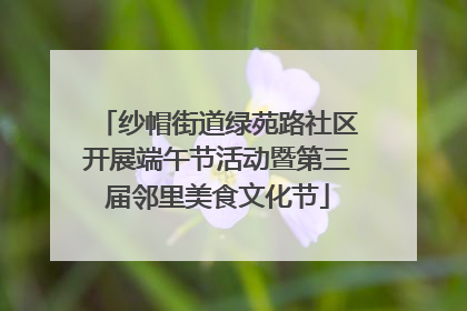 纱帽街道绿苑路社区开展端午节活动暨第三届邻里美食文化节
