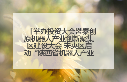 举办投资大会暨秦创原机器人产业创新聚集区建设大会 未央区启动“陕西省机器人产业聚集区”建设