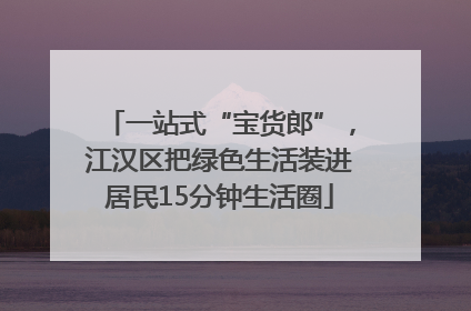 一站式“宝货郎”，江汉区把绿色生活装进居民15分钟生活圈