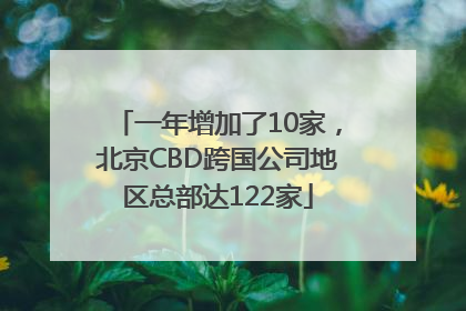 一年增加了10家，北京CBD跨国公司地区总部达122家