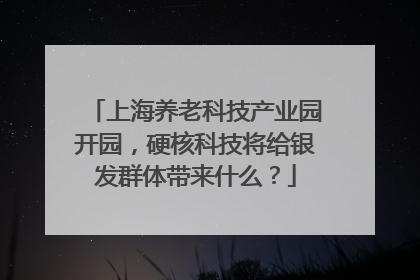 上海养老科技产业园开园，硬核科技将给银发群体带来什么？