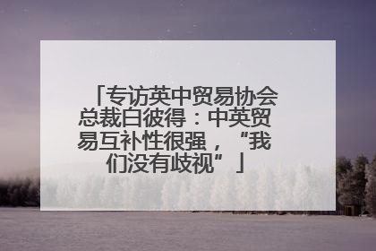 专访英中贸易协会总裁白彼得：中英贸易互补性很强，“我们没有歧视”