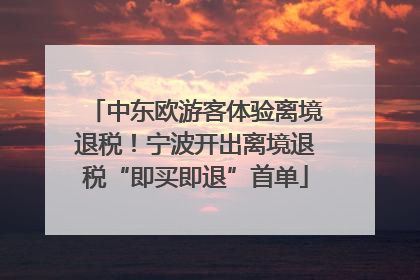 中东欧游客体验离境退税！宁波开出离境退税“即买即退”首单
