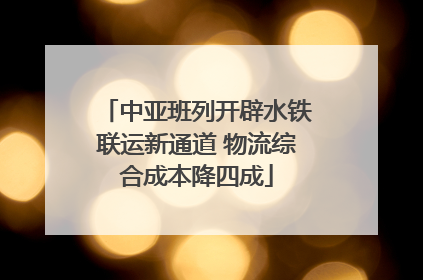 中亚班列开辟水铁联运新通道 物流综合成本降四成