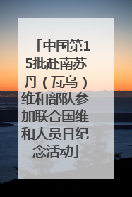 中国第15批赴南苏丹（瓦乌）维和部队参加联合国维和人员日纪念活动