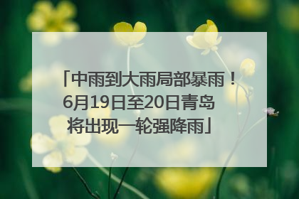 中雨到大雨局部暴雨！6月19日至20日青岛将出现一轮强降雨