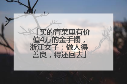 买的青菜里有价值4万的金手镯，浙江女子：做人得善良，得还回去