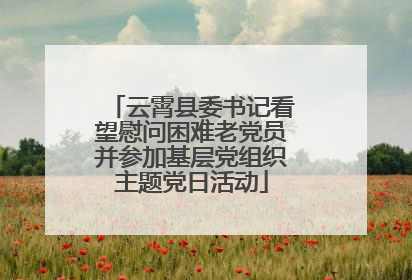 云霄县委书记看望慰问困难老党员并参加基层党组织主题党日活动