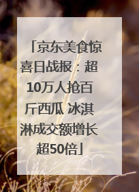 京东美食惊喜日战报：超10万人抢百斤西瓜 冰淇淋成交额增长超50倍