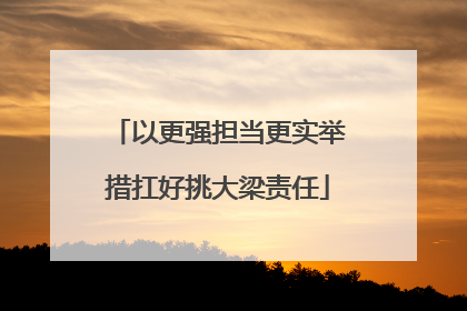 以更强担当更实举措扛好挑大梁责任