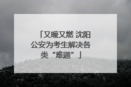 又暖又燃 沈阳公安为考生解决各类“难题”