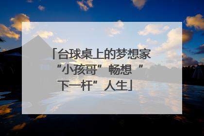 台球桌上的梦想家 “小孩哥”畅想“下一杆”人生
