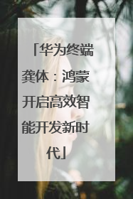 华为终端龚体：鸿蒙开启高效智能开发新时代