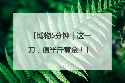 博物5分钟｜这一刀，值半斤黄金！