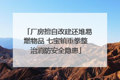 厂房擅自改建还堆易燃物品 七宝镇重拳整治消防安全隐患