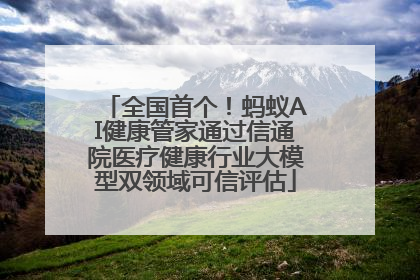 全国首个！蚂蚁AI健康管家通过信通院医疗健康行业大模型双领域可信评估