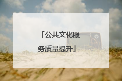 公共文化服务质量提升