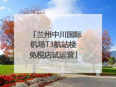 兰州中川国际机场T3航站楼免税店试运营