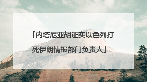 内塔尼亚胡证实以色列打死伊朗情报部门负责人