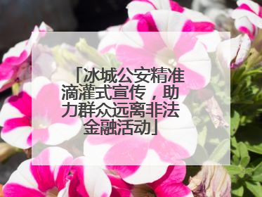 冰城公安精准滴灌式宣传，助力群众远离非法金融活动
