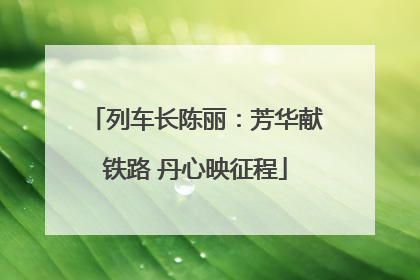 列车长陈丽：芳华献铁路 丹心映征程