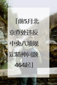 前5月北京查处违反中央八项规定精神问题464起
