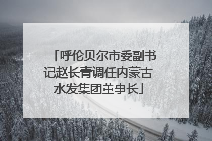 呼伦贝尔市委副书记赵长青调任内蒙古水发集团董事长