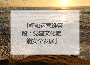 呼和运营维管段：党建文化赋能安全发展